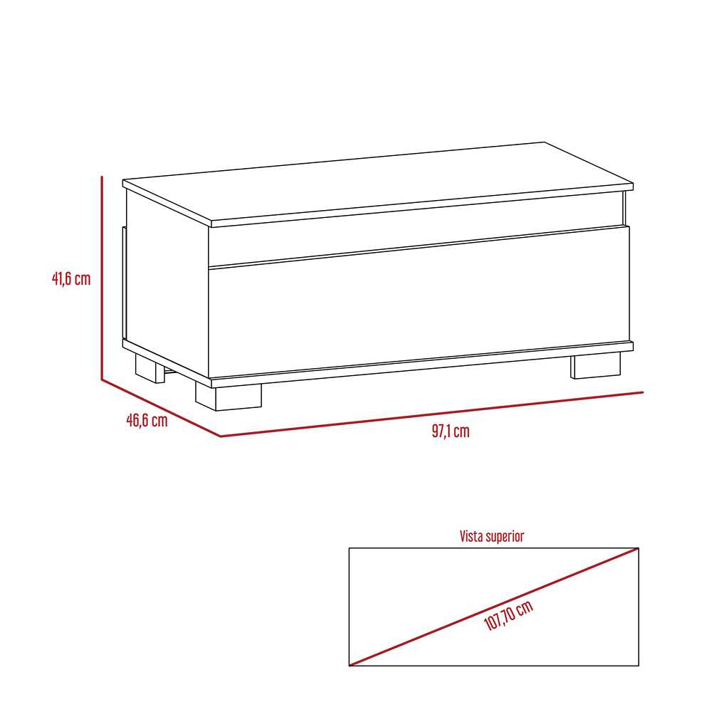 Mesa de Centro Aurora Blanco 100 cm con Dos Puertas - Mesas de Centro | Bylmo