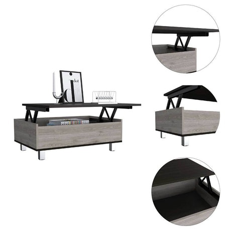 Mesa de Centro Ceniza 80x29cm Rectangular Transformable Con Patas - Mesas | Bylmo