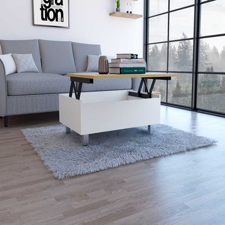 Mesa de Centro Gamba Blanco 80 cm Extensible - Mesas de Centro | Bylmo