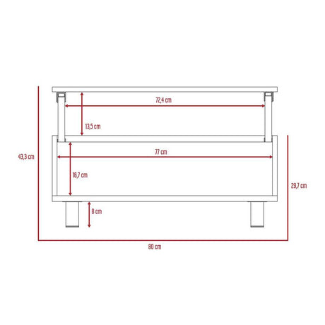 Mesa de Centro Gamba Blanco 80 cm Extensible - Mesas de Centro | Bylmo