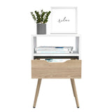 Mesa de Noche Otom Blanco 40 cm con un Cajón - Mesas de Noche | Bylmo