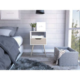 Mesa de Noche Otom Blanco 40 cm con un Cajón - Mesas de Noche | Bylmo