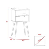Mesa de Noche Otom Blanco 40 cm con un Cajón - Mesas de Noche | Bylmo