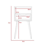 Mesa de Noche Otom Blanco 40 cm con un Cajón - Mesas de Noche | Bylmo