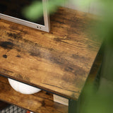 Mueble Auxiliar Café Rústico y Negro 140 cm con Entrepaños - Muebles de TV | Bylmo