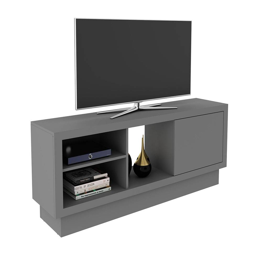Rack Taragona Gris 136 cm con Una Puerta - Muebles para TV | Bylmo