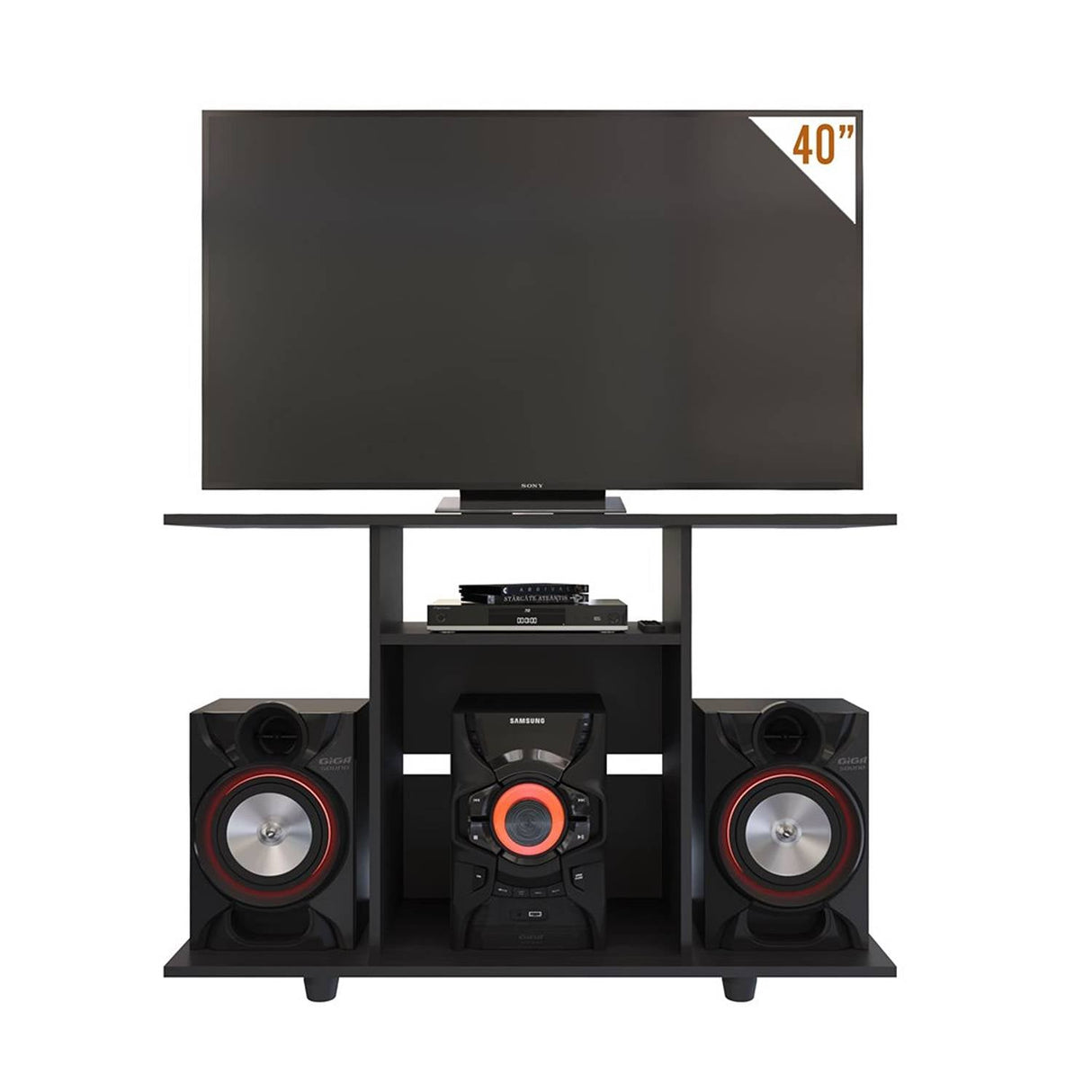 Mesa para TV Wengue 100x67cm Para TV Hasta 40 Pulgadas sin Cajones y con Patas - Muebles para TV | Bylmo