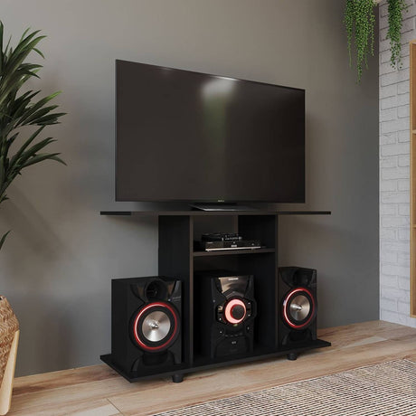 Mesa para TV Wengue 100x67cm Para TV Hasta 40 Pulgadas sin Cajones y con Patas - Muebles para TV | Bylmo