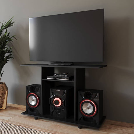 Mesa para TV Wengue 100x67cm Para TV Hasta 40 Pulgadas sin Cajones y con Patas - Muebles para TV | Bylmo