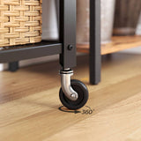 Mueble Auxiliar Pepper Café Rústico y Negro 60 cm con Rodachinas - Barras y Muebles Auxiliares | Bylmo