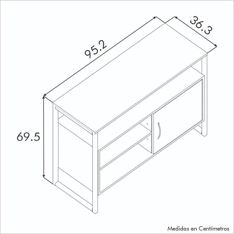 Mueble para TV Caramelo 95 cm con Entrepaños Una Puerta