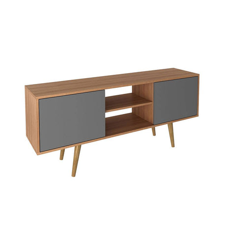 Rack Ecuador Almendra y Gris 136 cm con Dos Puertas - Muebles para TV | Bylmo