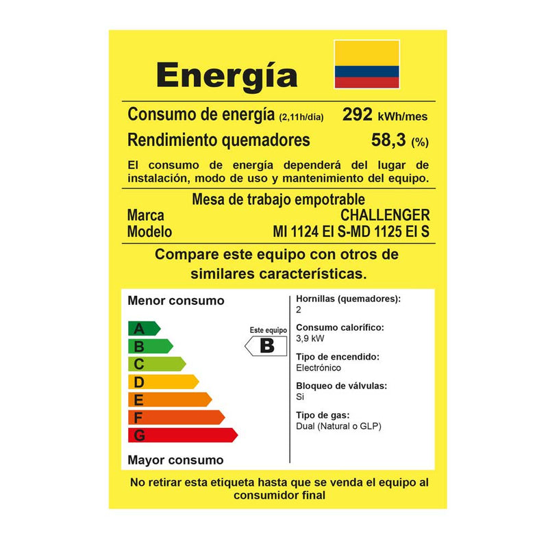 Mesón Derecha Noris Acero 120 cm