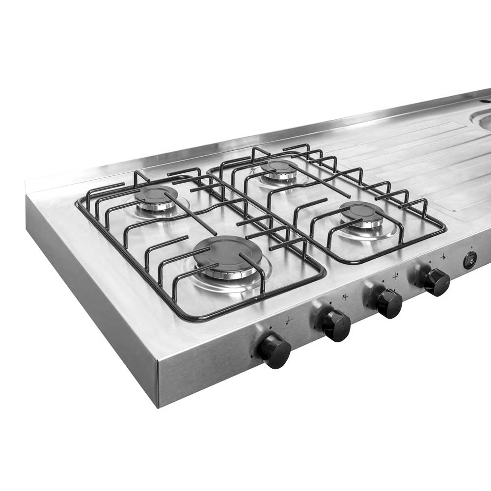 Mesón Derecha Noris Acero 150 cm - Muebles Inferiores | Bylmo