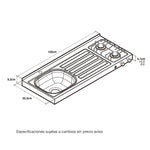 Mesón Izquierda Noris Acero 120 cm