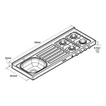 Mesón Izquierda Noris Acero 150 cm