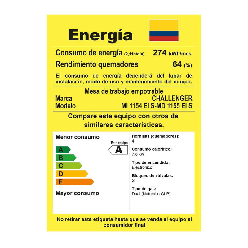 Mesón Izquierda Noris Acero 150 cm