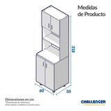 Mueble Microondas Pelica Dark 60 cm con Cuatro Puertas - Cocinas | Bylmo