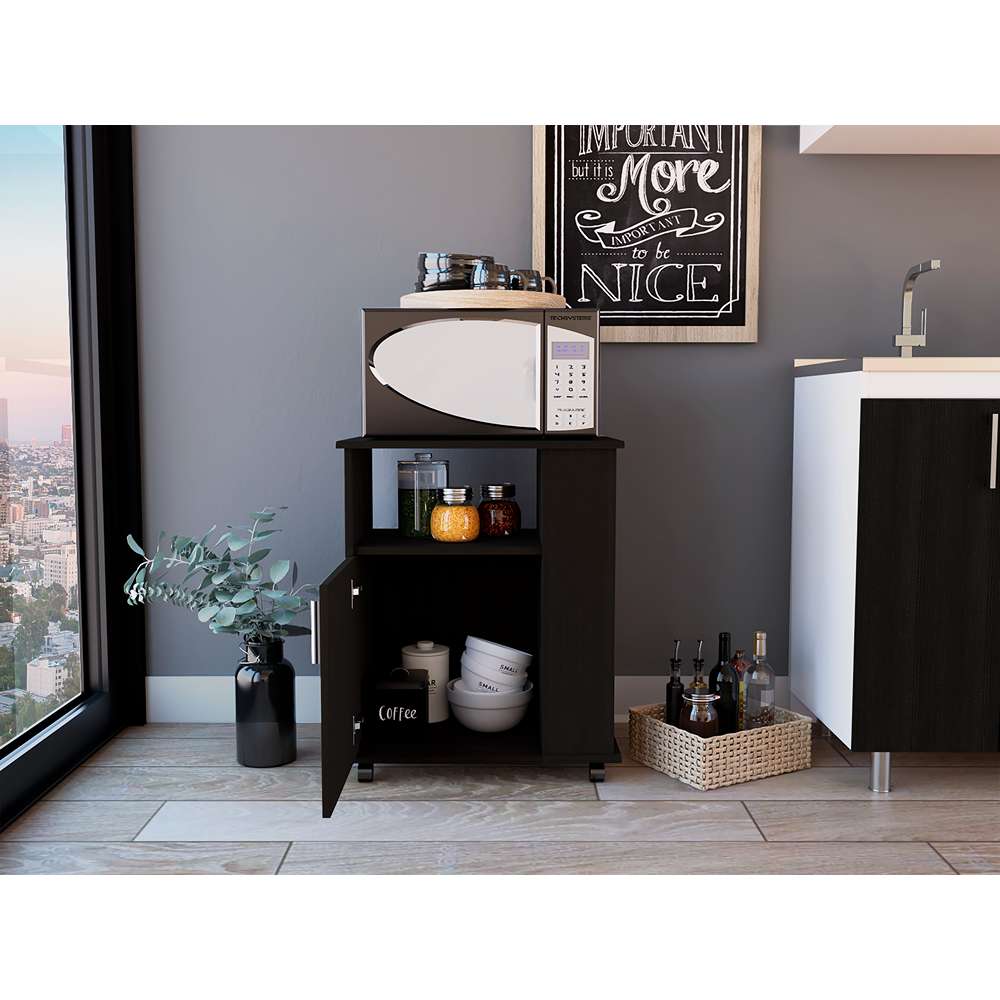 Módulo Para Microondas Kat Wengue 60 cm con Entrepaños - Alacenas y Muebles Microondas | Bylmo