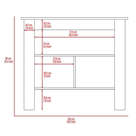 Mueble Auxiliar de Cocina Cala Bellota y Onix 100x100cm con Dos Entrepaños y con Tres Comportamientos - Alacenas y Muebles Microondas | Bylmo