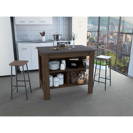 Mueble Auxiliar de Cocina Cala Bellota y Onix 100x100cm con Dos Entrepaños y con Tres Comportamientos - Alacenas y Muebles Microondas | Bylmo