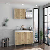 Mueble Inferior con Tres Puertas Lares Duna y Blanco 150 cm Sin Mesón - Cocinas | Bylmo