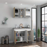 Mueble Inferior con Tres Puertas Lares Duna y Blanco 150 cm Sin Mesón - Cocinas | Bylmo