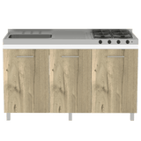 Mueble Inferior con Tres Puertas Lares Duna y Blanco 150 cm Sin Mesón - Cocinas | Bylmo