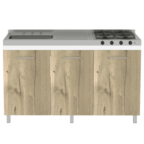 Mueble Inferior con Tres Puertas Lares Duna y Blanco 150 cm Sin Mesón - Cocinas | Bylmo