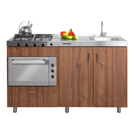 Mueble Inferior con Dos Puertas y Un Cajón Peters Dark 150 cm sin Mesón - Cocinas | Bylmo