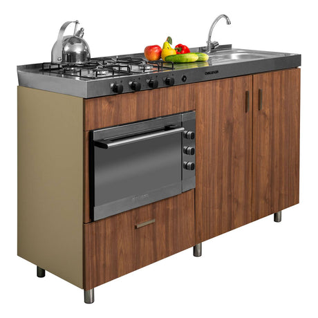 Mueble Inferior con Dos Puertas y Un Cajón Peters Dark 150 cm sin Mesón - Cocinas | Bylmo