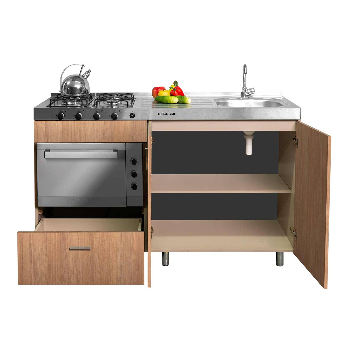 Mueble Inferior con Dos Puertas y Un Cajón Peters Amber 150 cm sin Mesón - Cocinas | Bylmo
