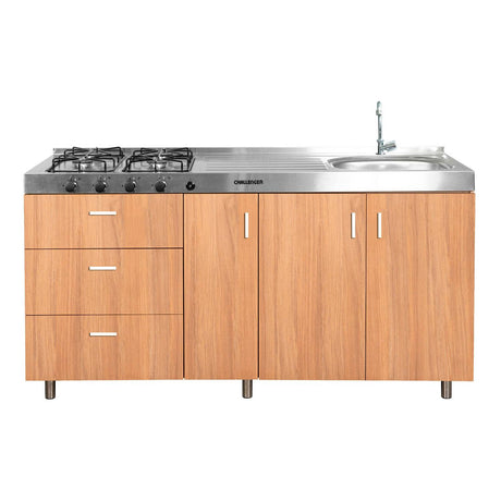 Mueble Inferior con Tres Puertas y Tres Cajones Felix Amber 180 cm sin Mesón - Cocinas | Bylmo