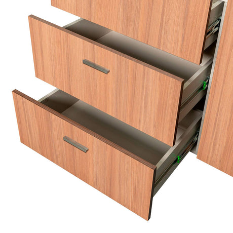 Mueble Inferior con Tres Puertas y Tres Cajones Felix Amber 180 cm sin Mesón - Cocinas | Bylmo