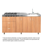 Mueble Inferior con Tres Puertas y Tres Cajones Louis Amber 180 cm