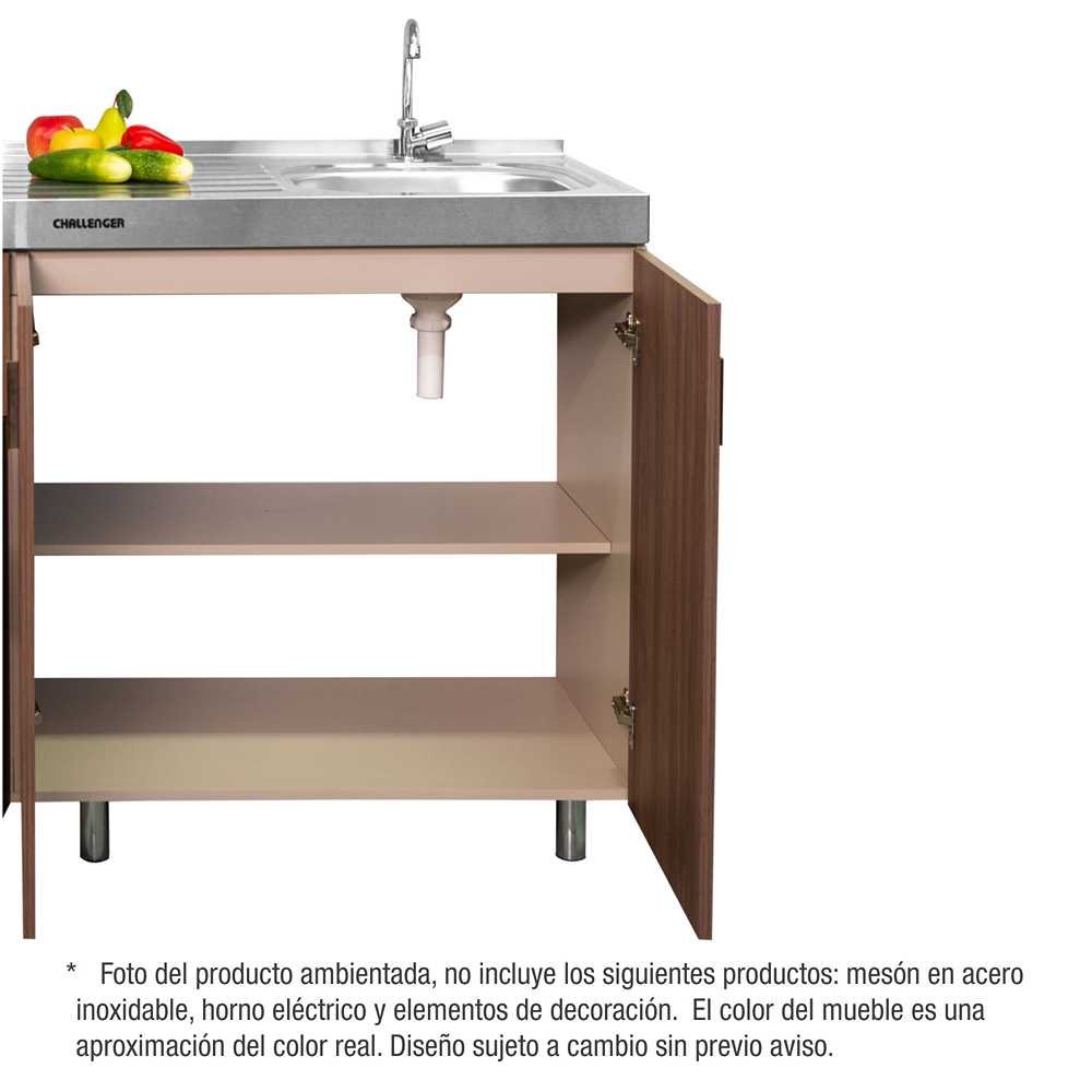 Mueble Inferior con Tres Puertas y Un Cajón Sansa Dark 180 cm - Muebles Inferiores | Bylmo