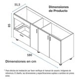 Mueble Inferior con Tres Puertas y Un Cajón Sansa Dark 180 cm - Muebles Inferiores | Bylmo