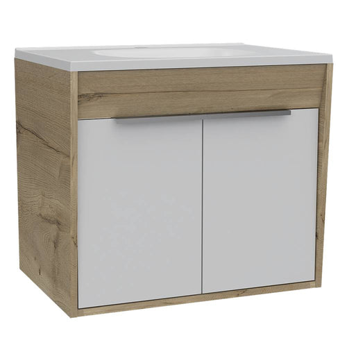 Mueble auxiliar madera puerta cristal 50x30x100cm - Muebles Chaflan