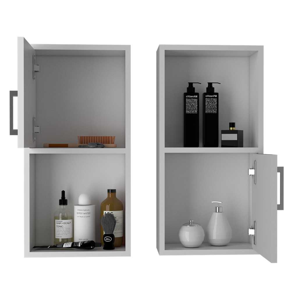 Set x 2 Gabinetes de Baño Rectangular Bath Blanco 30x30cm sin Espejo y con Dos Puertas - Muebles para Baño | Bylmo