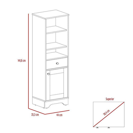 Optimizador de Baño BiColor Blanco 45x45cm con Un Cajón y con Dos Entrepaños - Muebles para Baño | Bylmo