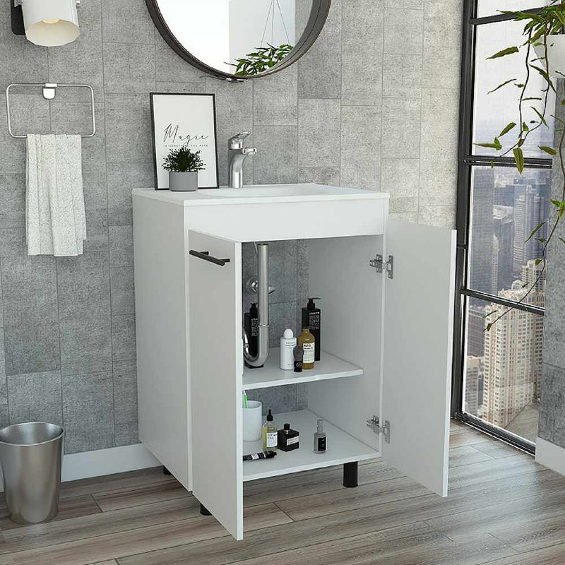 Mueble para Baño Cinza Blanco 60 cm Incluye Lavamanos