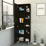 Mueble para Baño Esquinero Facto Wengue 52x158cm sin Cajones y con Cuatro Entrepaños - Muebles para Baño | Bylmo