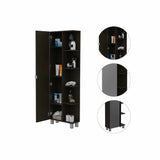 Mueble para Baño Esquinero Facto Wengue 52x158cm sin Cajones y con Cuatro Entrepaños - Muebles para Baño | Bylmo