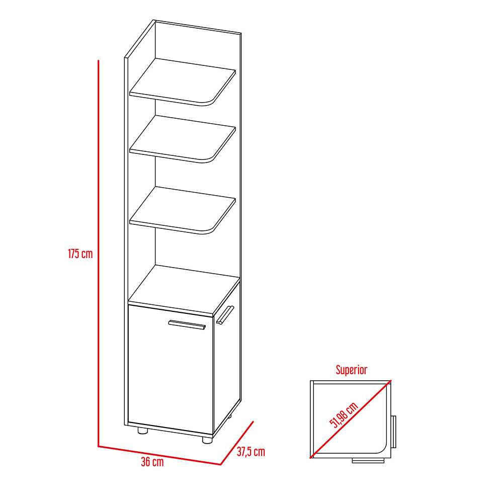 Mueble para Baño HD Wengue 35 cm Esquinero - Muebles para Baño | Bylmo