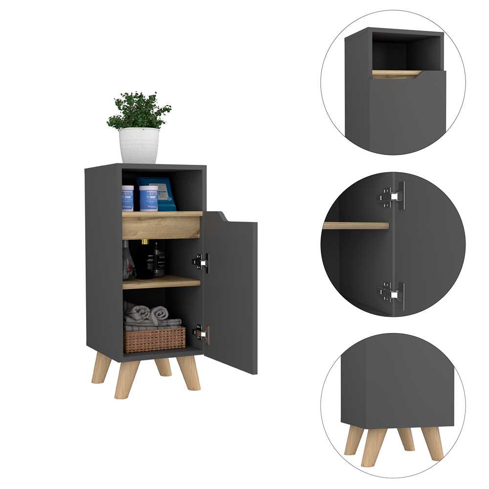 Mueble para Baño Laurent Plomo 30 cm con Entrepaños - Muebles para Baño | Bylmo