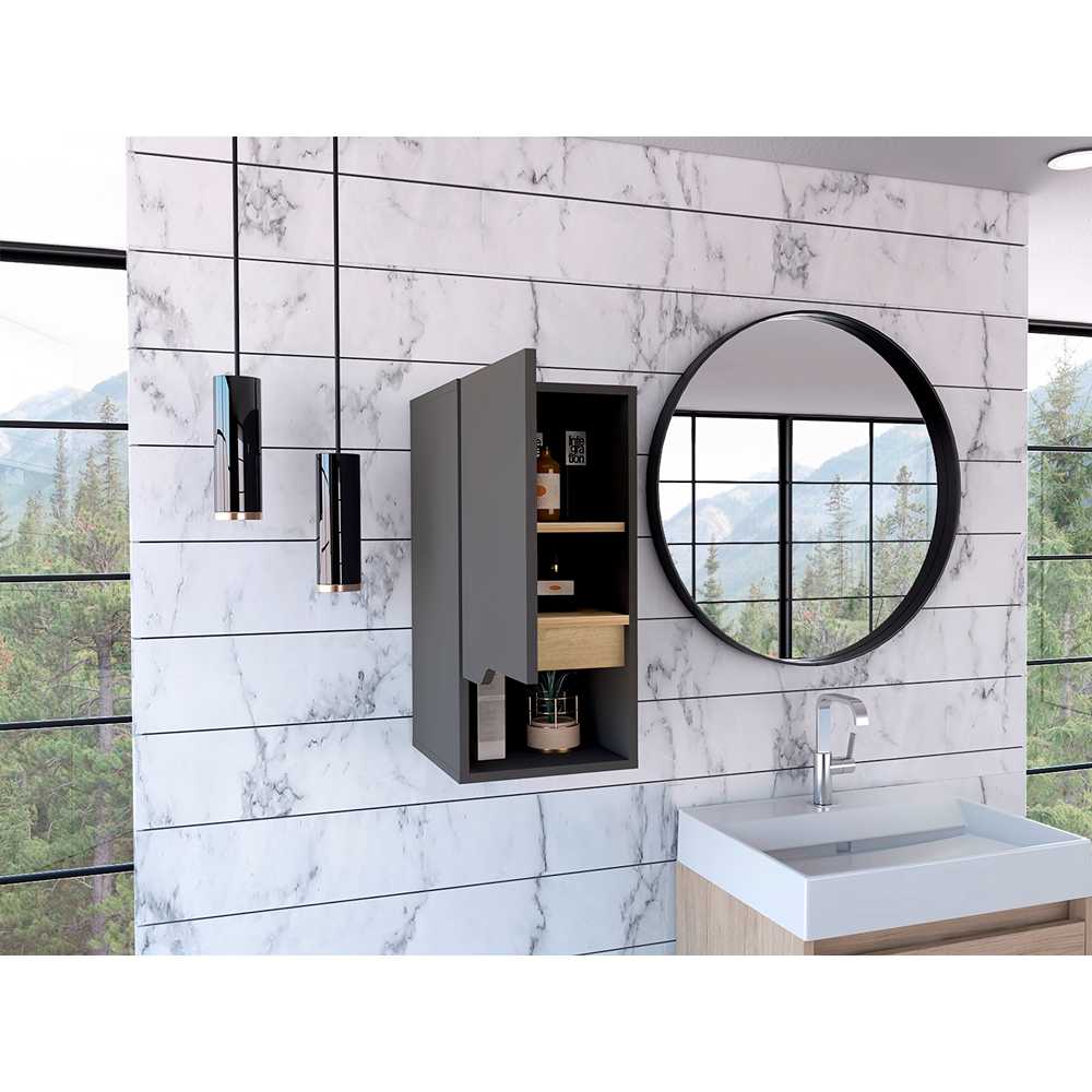 Mueble para Baño Laurent Plomo 30 cm con Puerta - Muebles para Baño | Bylmo