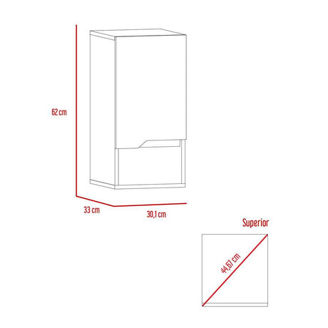 Mueble para Baño Laurent Plomo 30 cm con Puerta - Muebles para Baño | Bylmo