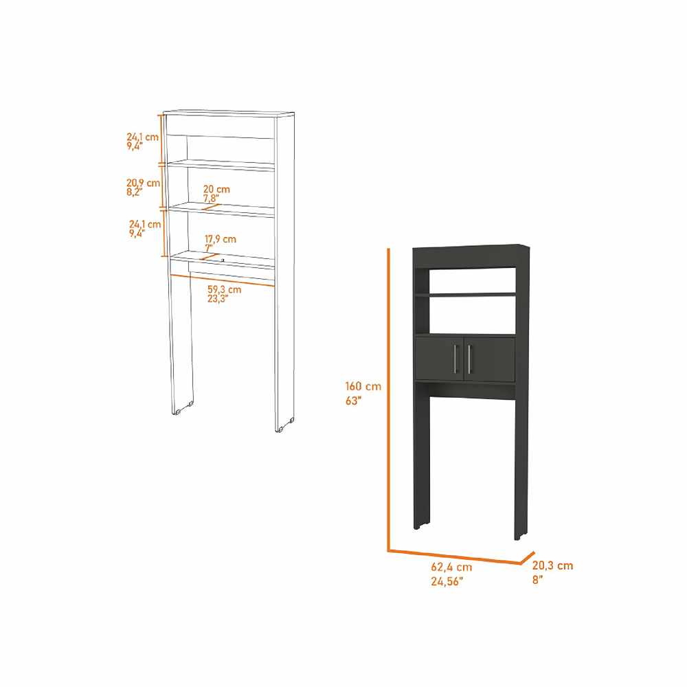 Mueble Auxiliar para Baño Lotus Wengue 62x160cm sin Cajones y con Un Entrepaño - Muebles para Baño | Bylmo