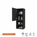 Gabinete de Baño Rectangular Lotus Wengue 30x80cm sin Espejo y con Una Puerta - Muebles para Baño | Bylmo