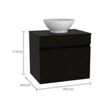 Mueble para Lavamanos Manchester Wengue 50x50cm Individual con Lavamanos y con con Una Puerta - Muebles para Baño | Bylmo